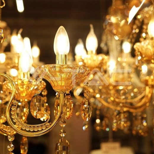 LED Bulb 6W Filament E14 Clear Cover Candle 3000K - 5