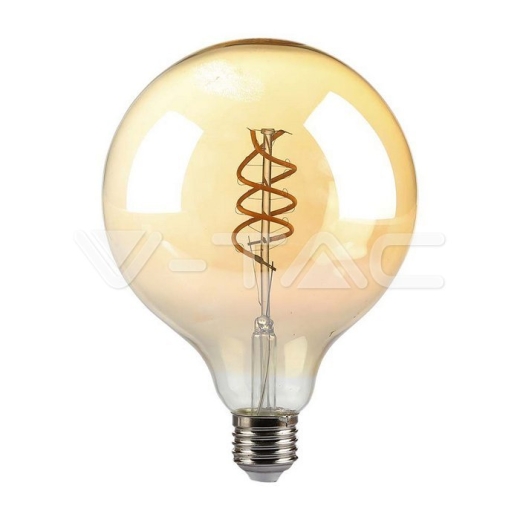LED Bulb 6W Filament E27 G125 Amber Glass 1800K - 1