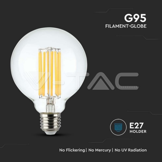 LED Bulb 6W Filament E27 G95 Clear Cover - 2