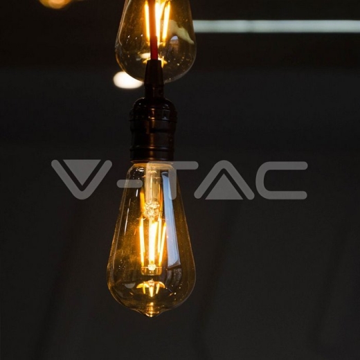 LED Bulb 6W Filament E27 ST64 Amber Cover 2200K - 5