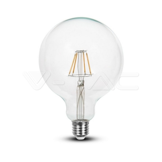 LED Bulb 6W Filament E27 G125 Clear Cover 6400K - 1