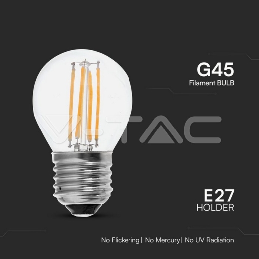 LED Bulb 6W Filament E27 G45 Clear Cover 6500K - 2