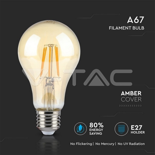 LED Bulb 8W E27 Filament Amber Cover Warm White - 3