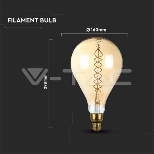 LED Bulb 8W Filament E27 A165 Dimmable 2000K - 4