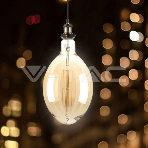 LED Bulb 8W Straight Filament E27 BF180 Amber Dimmable 2000K - 5