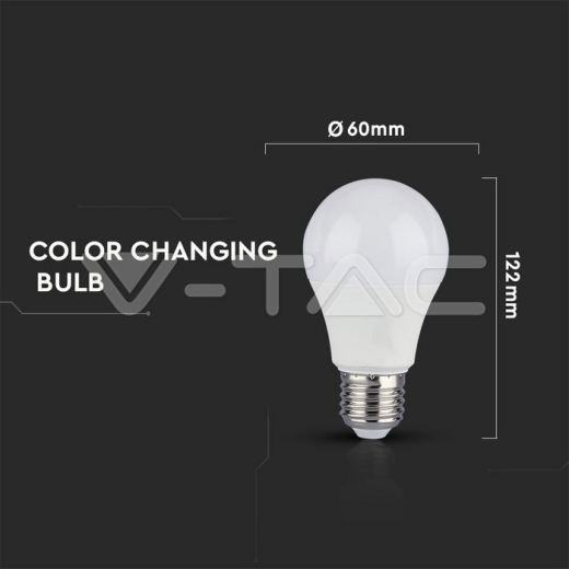 LED Bulb 9W A60 Color Changing E27 Thermoplastic - 5