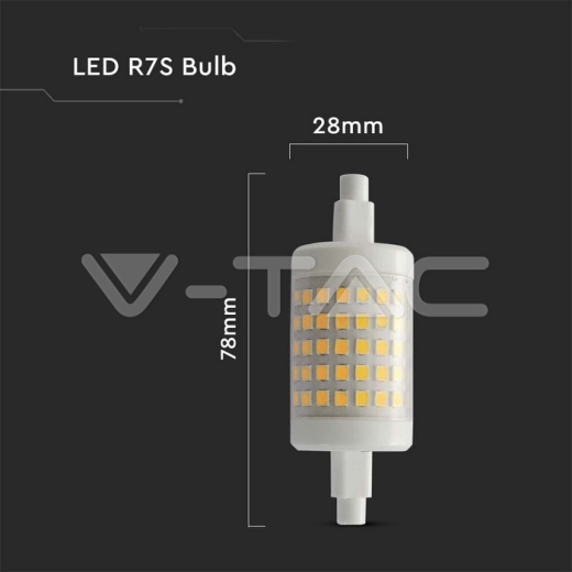 LED Bulb Plastic 7W R7S 78mm 3000K - 4