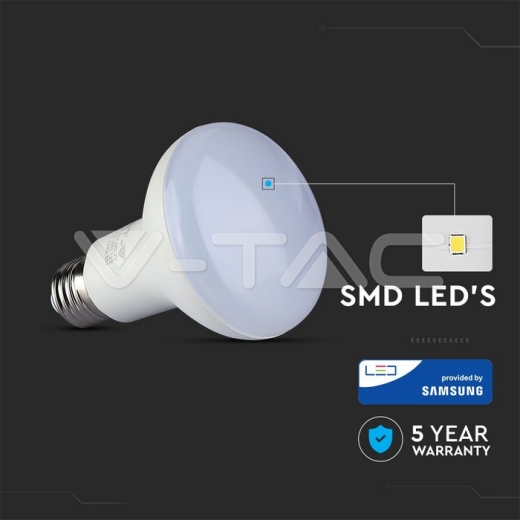 LED Bulb SAMSUNG Chip 10W E27 R80 Plastic White - 5