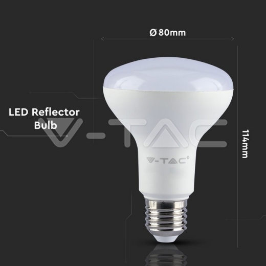 LED Bulb SAMSUNG Chip 10W E27 R80 Plastic White - 6