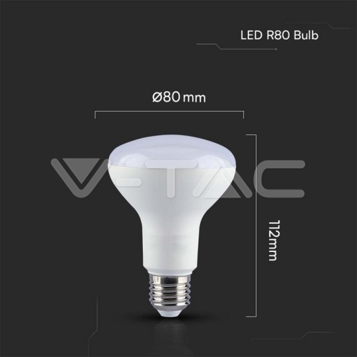 LED Bulb SAMSUNG Chip 11W E27 R80 Plastic 6500K - 5