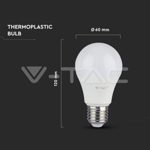 LED Bulb Samsung Chip 12W E27 A60 Dimmable 4000K - 5