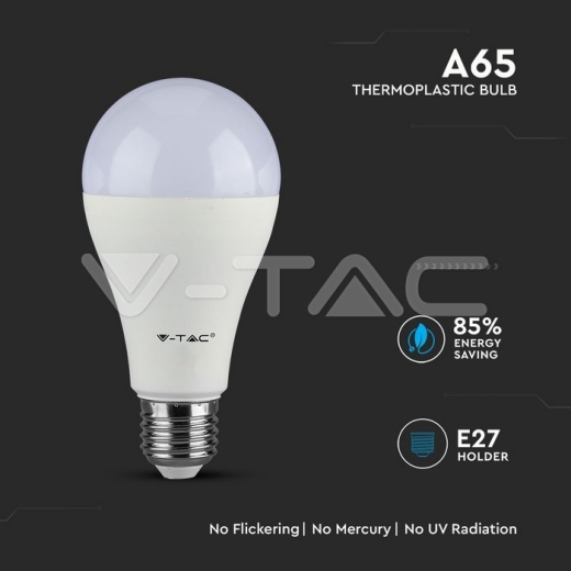 LED Bulb SAMSUNG Chip 17W E27 A65 Plastic Natural White - 3
