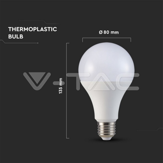 LED Bulb SAMSUNG Chip 18W E27 A80 Plastic 6400K - 5