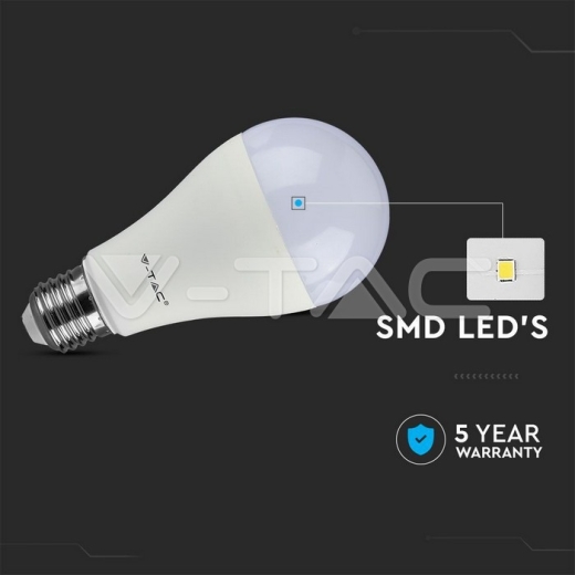 LED Bulb SAMSUNG Chip 17W E27 A65 Plastic 6400K Dimmable - 2
