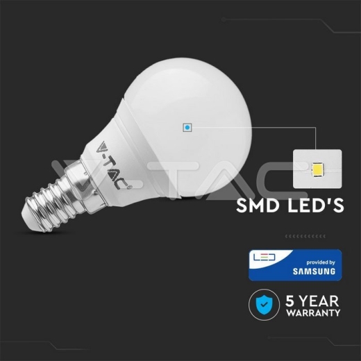LED Bulb SAMSUNG Chip 4.5W E14 A++ P45 Plastic 6400K - 2