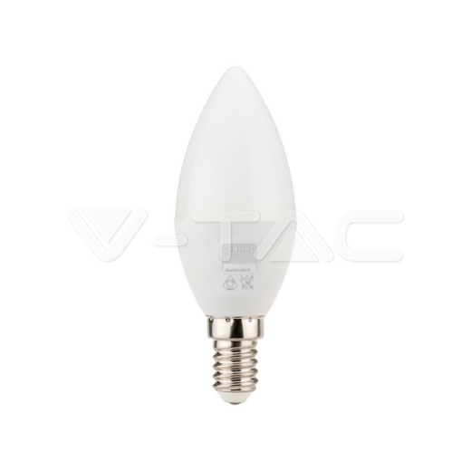 LED Bulb SAMSUNG Chip 5.5W E14 C37 Plastic Dimmable Candle 3000K - 1