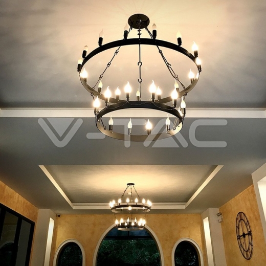 LED Bulb SAMSUNG Chip 5.5W E14 Plastic Candle Flame 3000K - 7