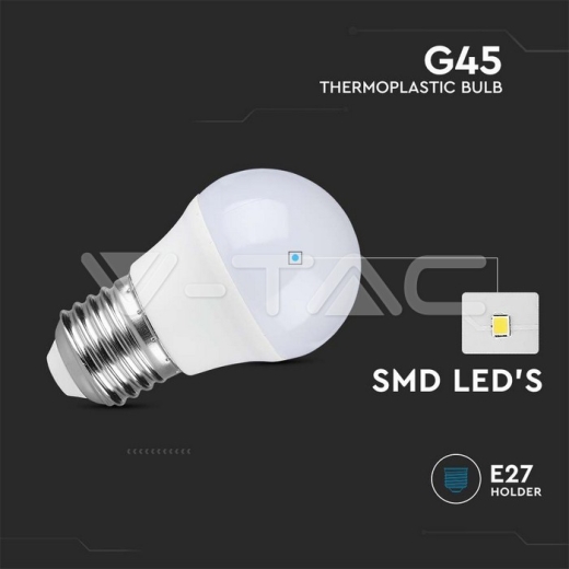 LED Bulb SAMSUNG Chip 5.5W E27 G45 Plastic 4000K - 2