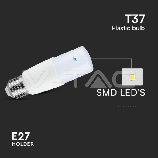 LED Bulb SAMSUNG CHIP 7.5W E27 T37 Plastic 3000K - 3