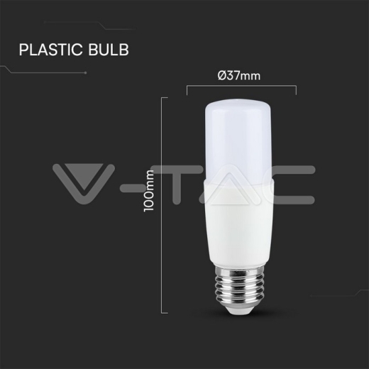 LED Bulb SAMSUNG CHIP 7.5W E27 T37 Plastic 4000K - 5