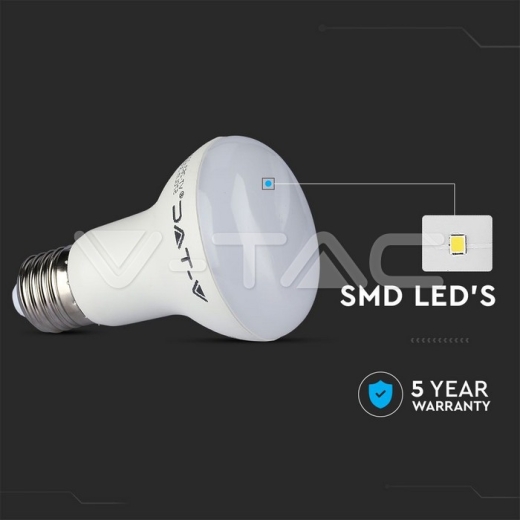 LED Bulb SAMSUNG Chip 8.5W E27 R63 Plastic 3000K - 3