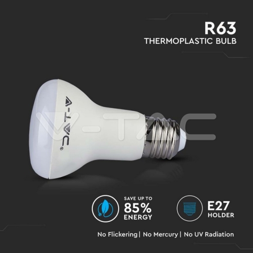 LED Bulb SAMSUNG Chip 8.5W E27 R63 Plastic 3000K - 4