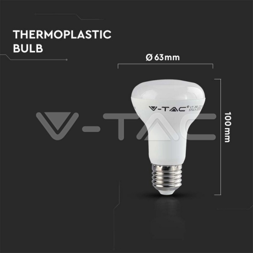LED Bulb SAMSUNG Chip 8.5W E27 R63 Plastic 3000K - 6
