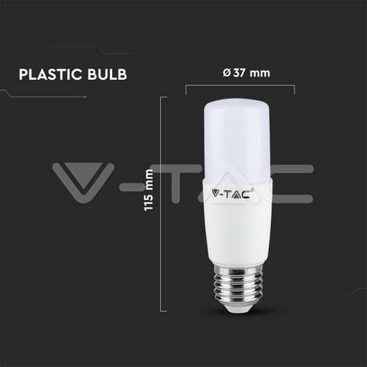 LED Bulb SAMSUNG Chip 7.5W E27 T37 Plastic 6500K - 6