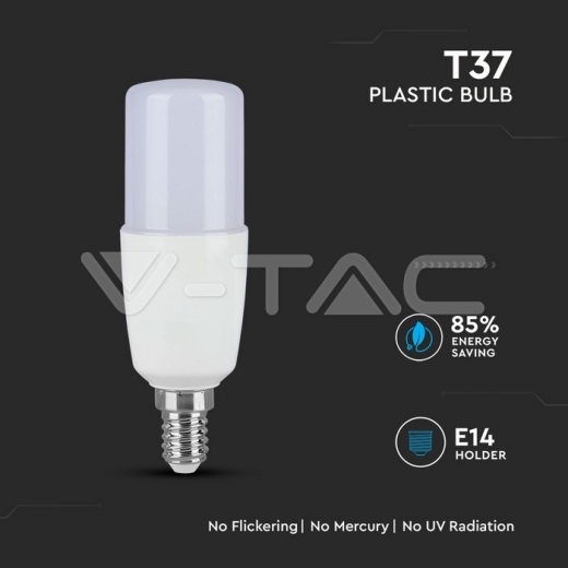 LED Bulb SAMSUNG Chip 8W E14 T37 Plastic 3000K - 4