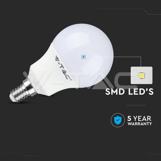 LED Bulb SAMSUNG Chip 8.5W E14 P45 Plastic 4000K - 3