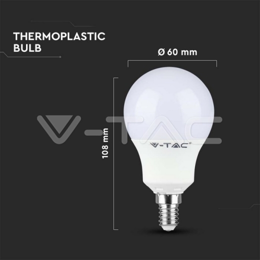 LED Bulb SAMSUNG Chip 8.5W E14 P45 Plastic 4000K - 6