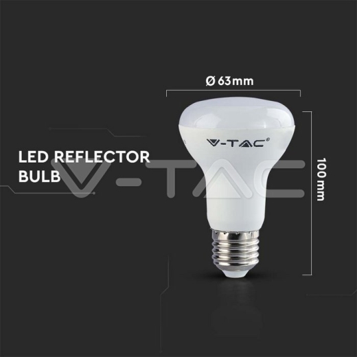 Bombilla LED SAMSUNG Chip 8.5W E27 R63 Plástico 6500K - 5