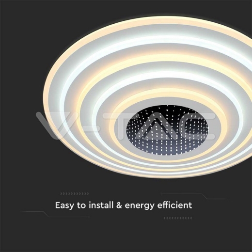 125W Designer Smart Ceiling Light 3000K+6000K Dimmable, Remote Control - 2