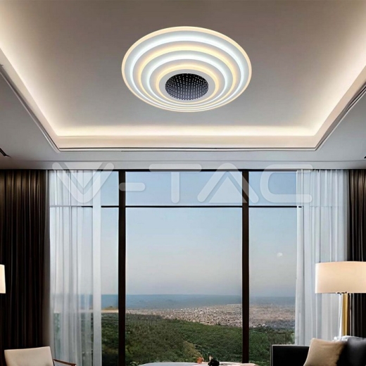 125W Designer Smart Ceiling Light 3000K+6000K Dimmable, Remote Control - 8