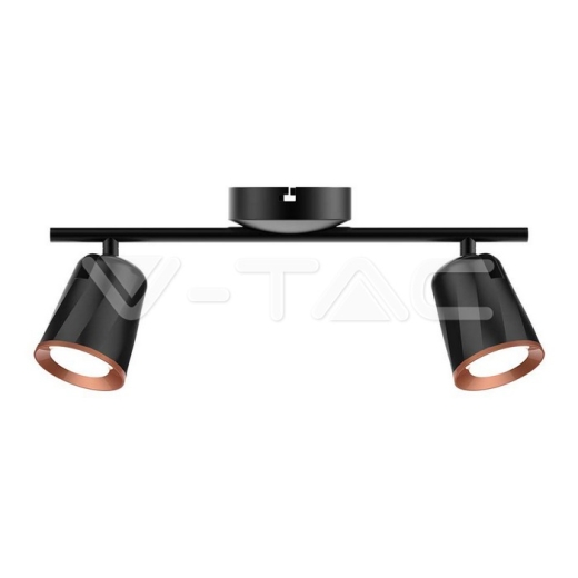 12W LED Wall Lamp Double Head 3000K Black - 1