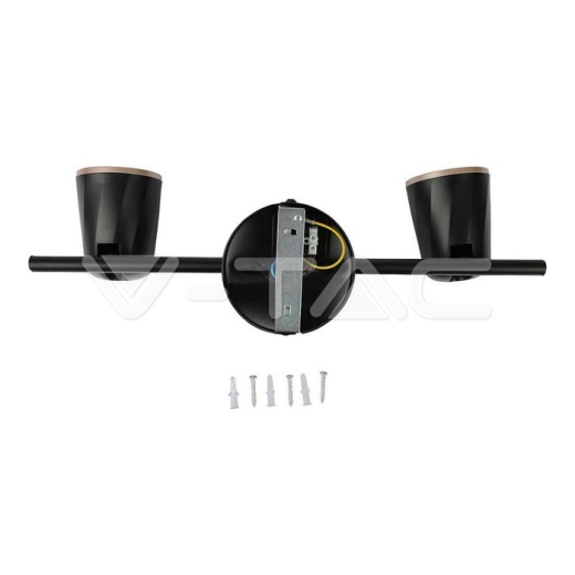 12W LED Wall Lamp Double Head 4000K Black - 3