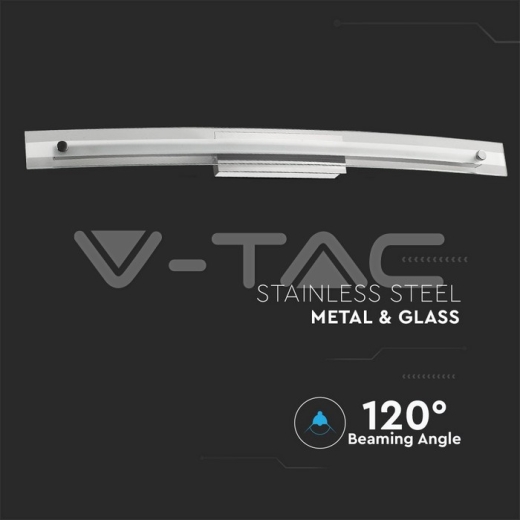 18W LED Designer Bend Glass Wall Fixture Chrome Natural White - 2