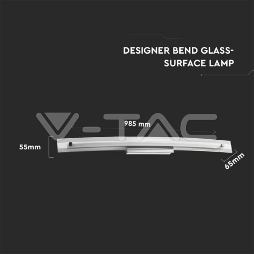 18W LED Designer Bend Glass Wall Fixture Chrome Natural White - 4