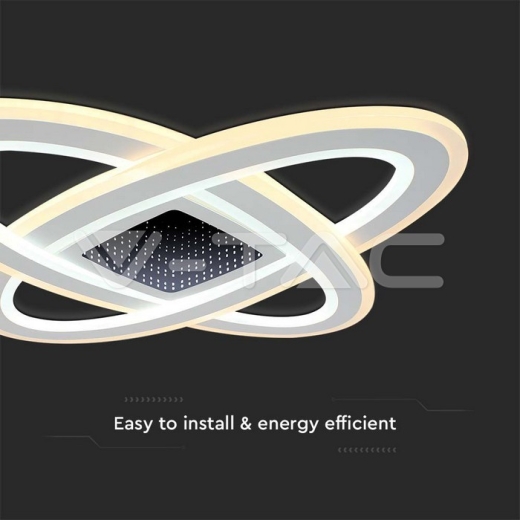 130W Designer Smart Ceiling Light 3000K+6000K Dimmable, Remote Control - 2