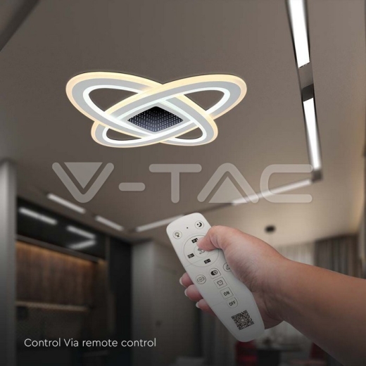 130W Designer Smart Ceiling Light 3000K+6000K Dimmable, Remote Control - 5