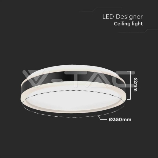 Plafón de diseño LED 18W Redondo Negro 4000K - 4