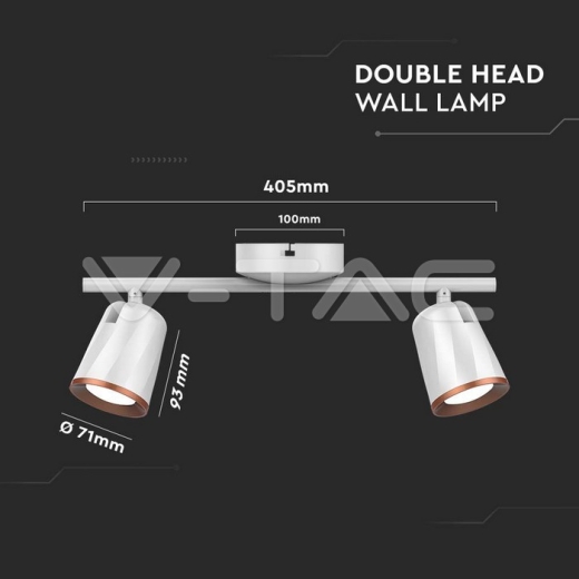 Lámpara de pared LED 2x6W 3000K Cuerpo Blanco - 4