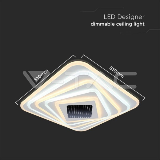 150W Designer Smart Ceiling Light 3000K+6000K Dimmable, Remote Control - 7