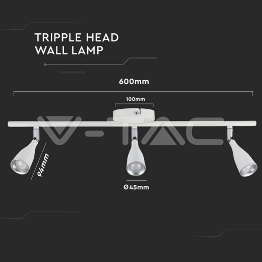 13.5W LED Wall Lamp 3000K White - 5