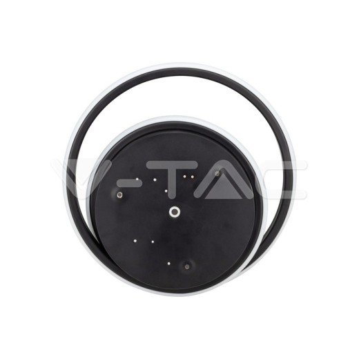 24W LED Designer Ceiling Light Black Double Round 4000K - 2