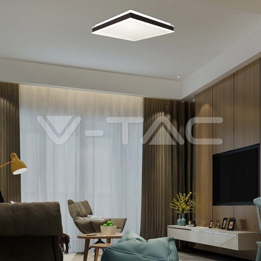 24W LED Designer Ceiling Light Square Black 4000K - 5