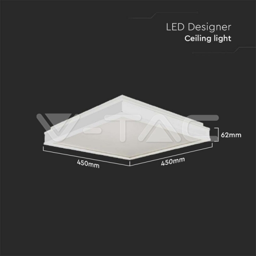 Plafón de Diseño LED 24W Cuadrado Blanco 4000K - 4