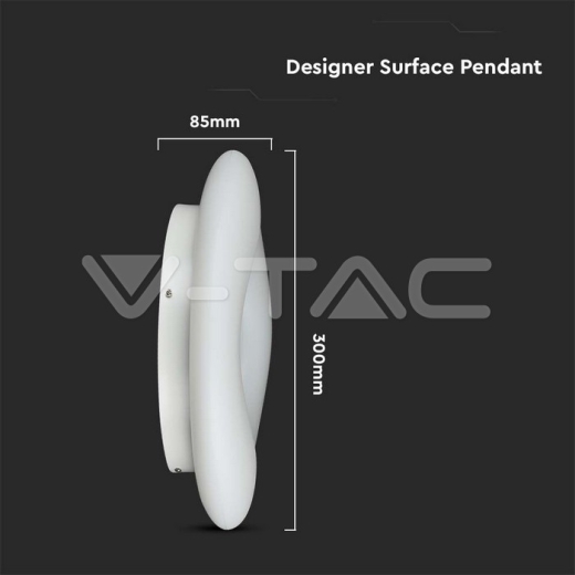 Plafón de Superficie Diseño 22W LED Blanco Redondo D:300 Regulable - 9