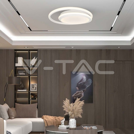 24W LED Designer Ceiling Light White Double Round 4000K - 7