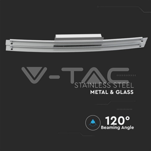 36W LED Surface Lamp Designer Bend Glass Double Chrome Natural White - 2